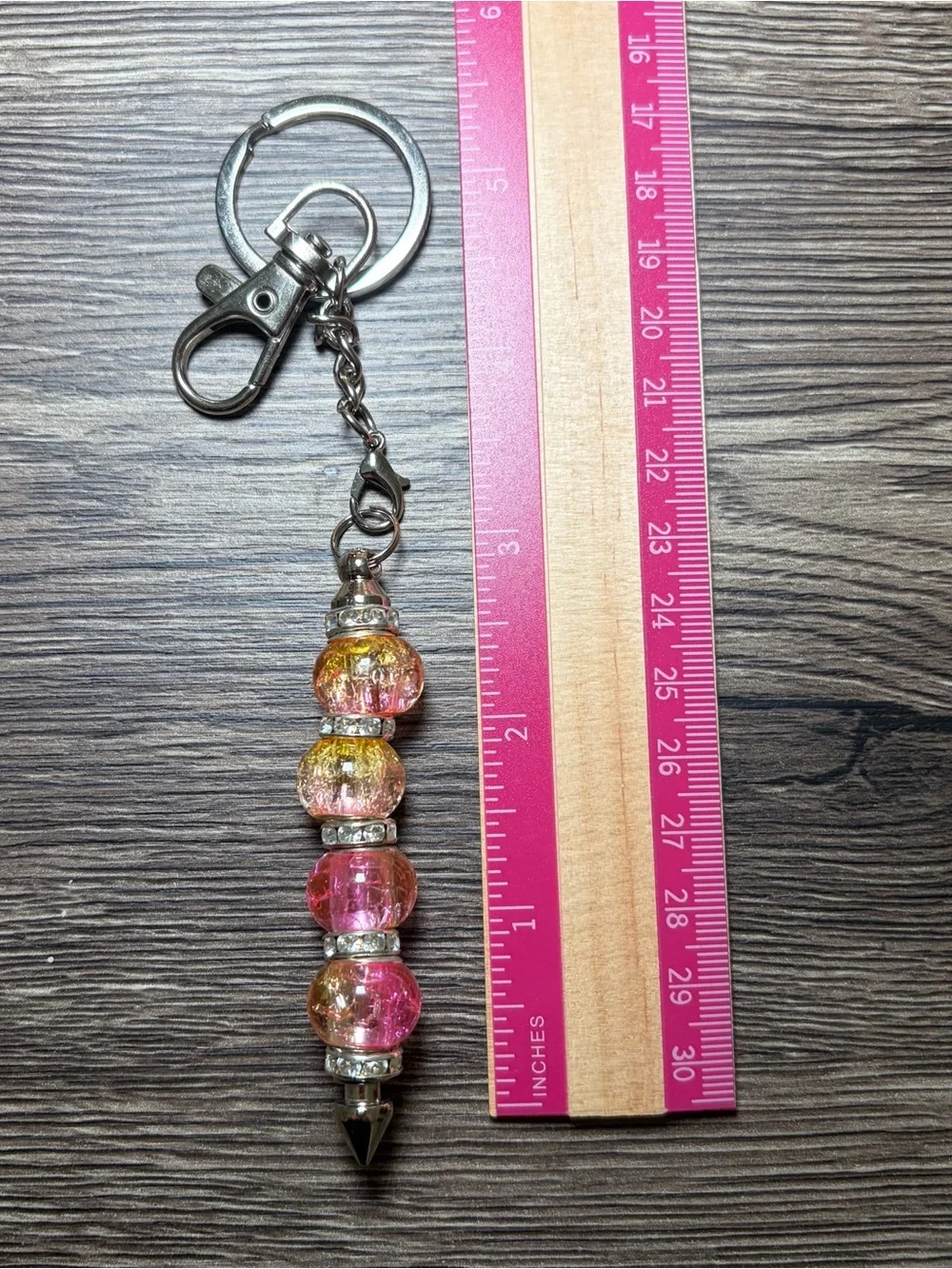 Handmade Beaded Pointed Tip Keychain Self Defense Accessory Bag Charm Gift